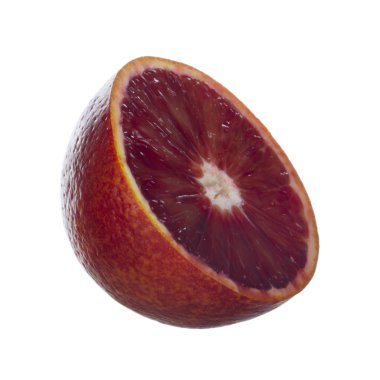 beyaz arka plan üzerinde izole kırmızı turuncu, yakın çekim  