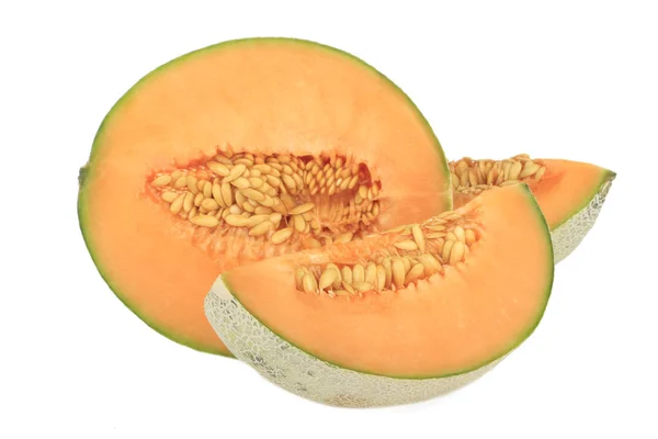 Geschnittene Wassermelone Isoliert Auf Weißem Hintergrund — Stockfoto