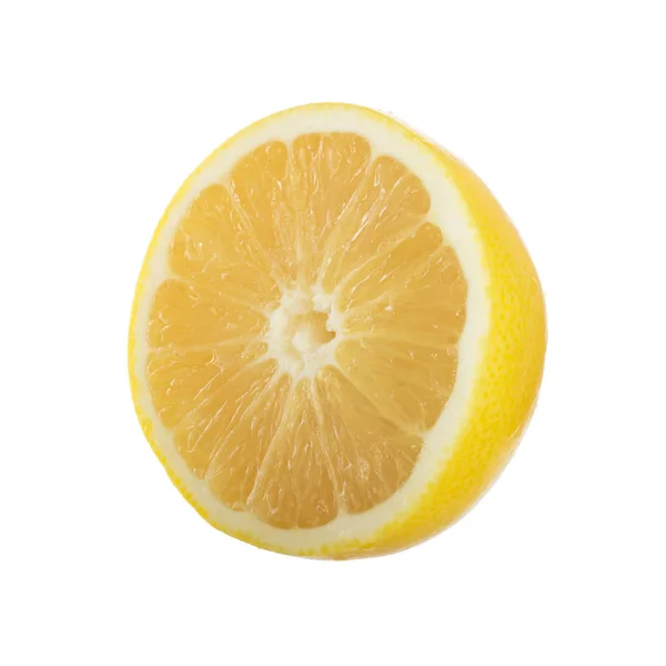 Mogen Citron Isolerad Vit Bakgrund Närbild — Stockfoto