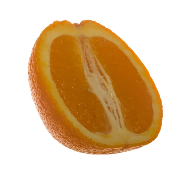 Édes Érett Narancs Izolált Fehér Háttér Közelről — Stock Fotó
