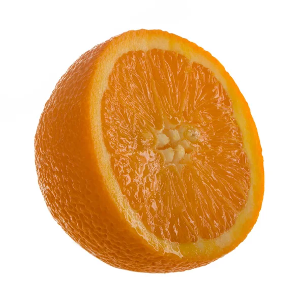 Γλυκό Ώριμο Πορτοκαλί Απομονώνεται Λευκό Φόντο Κοντινό — Φωτογραφία Αρχείου