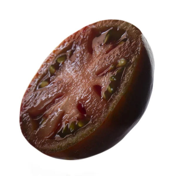 白底鲜切片番茄 — 图库照片