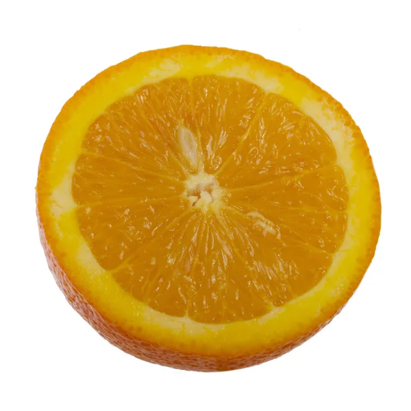 Sladká Zralá Oranžová Izolovaná Bílém Pozadí Zblízka — Stock fotografie