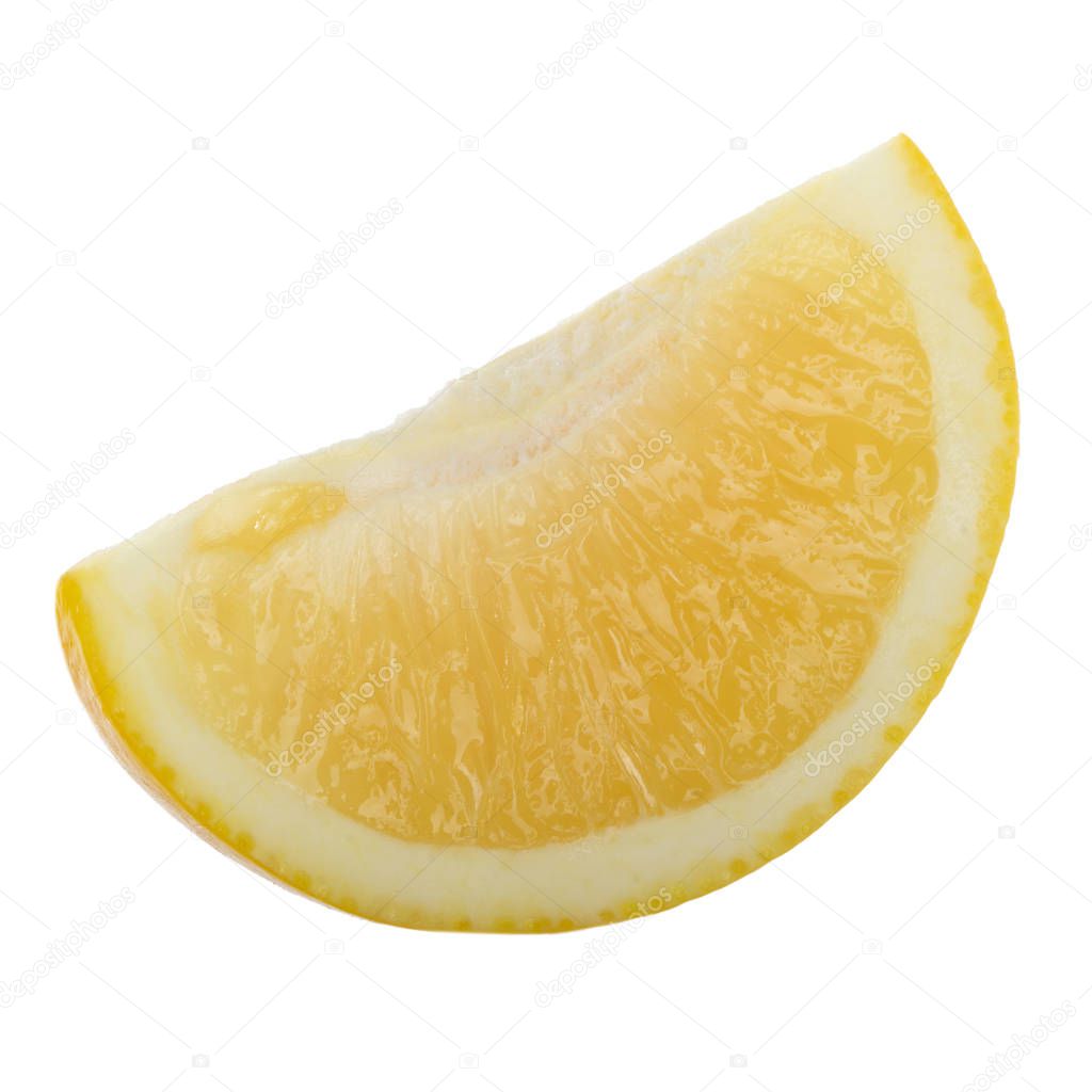 ripe lemon isolated on white background, close-up 