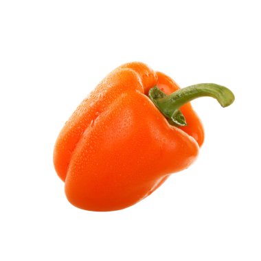 Beyaz arka planda izole edilmiş dolmalık biberin yakın çekimi, yakın çekim 