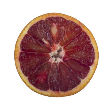 beyaz arka plan üzerinde izole kırmızı turuncu, yakın çekim  