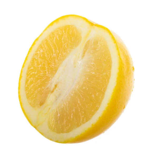 Mogen Citron Isolerad Vit Bakgrund Närbild — Stockfoto