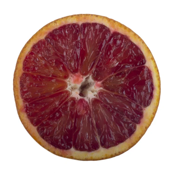 Vörös Narancs Izolált Fehér Alapon Közeli — Stock Fotó