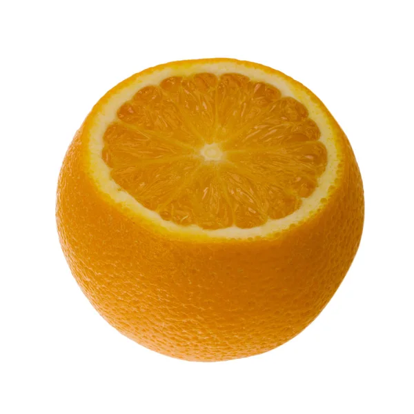 Сладкий Спелый Оранжевый Изолирован Белом Фоне Крупным Планом — стоковое фото