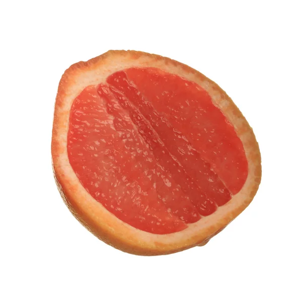 Zralý Grapefruitu Izolovaný Bílém Pozadí Zblízka — Stock fotografie