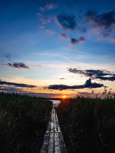 Evening Lake Untouched Nature Romantic Outdoor Recreation Traveling Untouched Natural — Stock Photo, Image