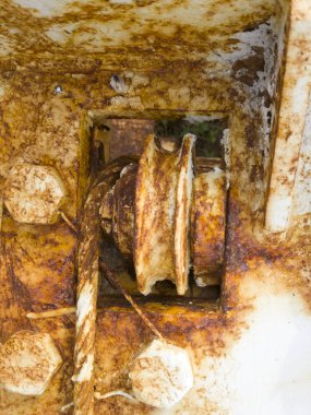 Arka plan ve metal doku. Sıradan şeylere alışılmadık bir bakış.