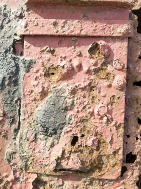 Arka plan ve metal doku. Sıradan şeylere alışılmadık bir bakış.