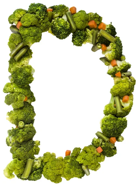 Brief Gezonde Levensstijl Voeding Engels Alfabet Tekst Van Producten Broccoli — Stockfoto