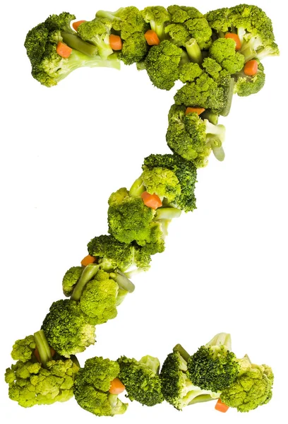 Brief Gezonde Levensstijl Voeding Engels Alfabet Tekst Van Producten Broccoli — Stockfoto