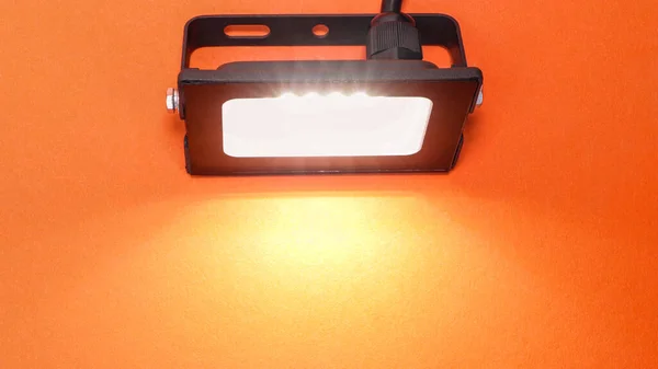 Luminous Diode Floodlight Lighting Device Modern Energy Saving Technologies Illuminated — Stock Photo, Image