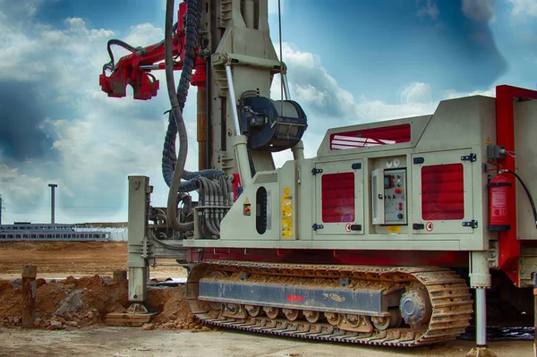 Drilling rig. Drilling deep wells in the bowels of the earth. Industry and construction. Mineral exploration - oil, gas and other resources.