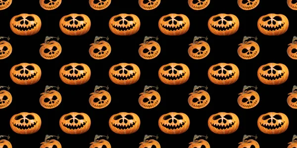 Senza Soluzione Continuità Infinito Modello Zucca Halloween Sfondo Festivo Progettazione — Foto Stock