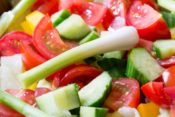 Domates Salatalık Biber Soğan Salata - Stok İmaj