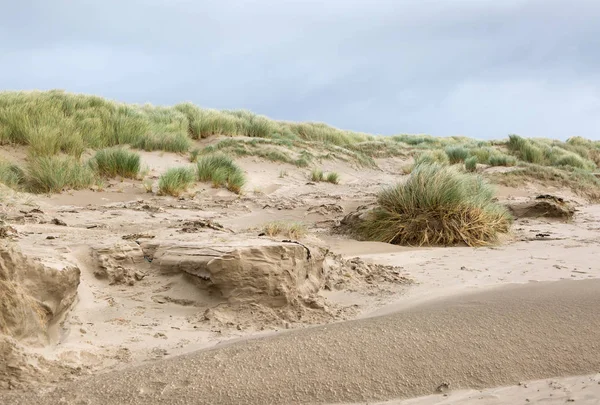 Zandduinen Morfa Bychan Recente Stormen Stockfoto