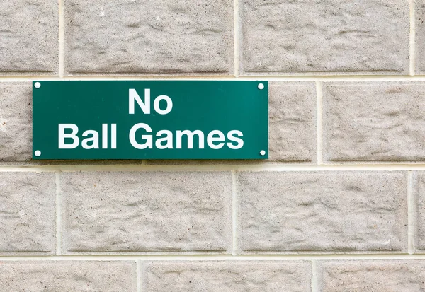 Ball Games Sign Stone Wall — Stock Photo, Image