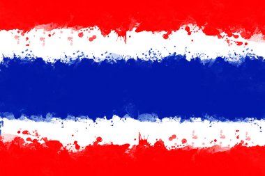 Suluboya boya fırçası, grunge tarzı ile Tayland Bayrağı