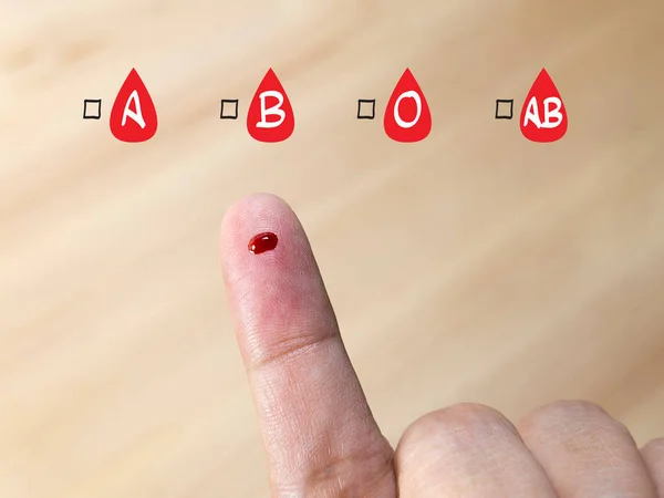 Δοκιμή της ομάδας αίματος με το εικονίδιο της ομάδας αίματος — Φωτογραφία Αρχείου