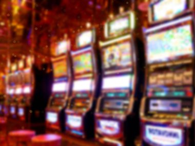 Soyut bulanıklık slot makinesinin görüntüsü. Arka plan kullanımı için Casino