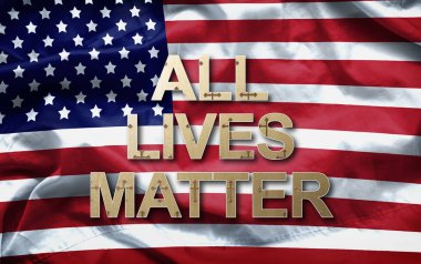 All lives matter slogan on American flag background clipart