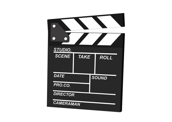 Доска аплодисментов фильма изолирована на белом фоне с вырезкой пути. кинорежиссер и концепция производства — стоковое фото