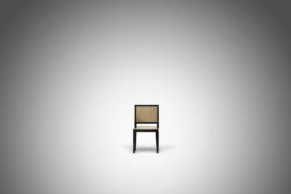 Jedno zabytkowe krzesło w białym pustym pustym pomieszczeniu z gradientem — Zdjęcie stockowe