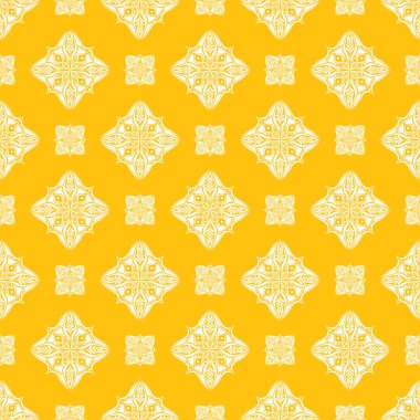 Vektör Dikişsiz desen arka plan. Klasik lüks eski moda süsleme, duvar kağıdı, tekstil, sarma için Kraliyet Viktorya Dikişsiz doku. Nefis çiçek Barok şablonu. Altın sarı ve beyaz renk