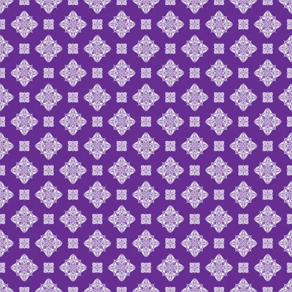 Vector fundo padrão sem costura. Luxo clássico ornamento à moda antiga, real vitoriano textura perfeita para papéis de parede, têxtil, embalagem. Modelo barroco floral requintado. Branco e roxo — Vetor de Stock