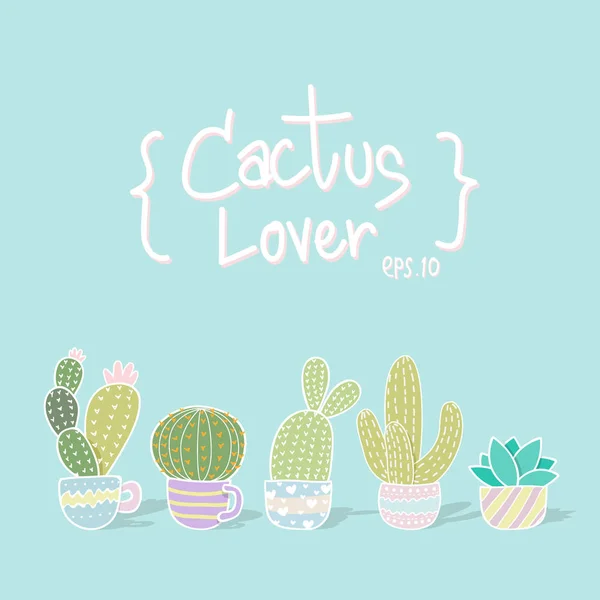 Vector Ilustración Cactus Patrón Fondo Patrón Inconsútil Tono Color Pastel — Vector de stock