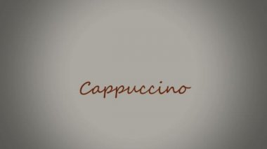 4k animasyon sıcak kahve ve süt üstten kapuçino kahve fincanı içine dökülen, yan görünüm. mevcut kahve dükkanı için döngü animasyon giriş arka plan , kafeterya 