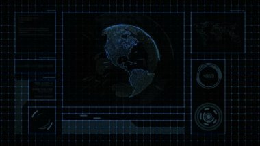 birden fazla pencere sonucu ile fütüristik küreselleşme arayüzü , bilim ve teknoloji soyut grafik duygusu