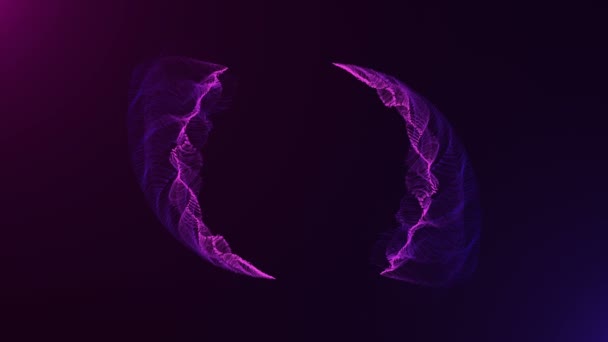 Footage Abstract Graphic Particles Violet Light Running Circle Shape Violet — Stock Video