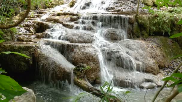 Loop Senza Soluzione Continuità Cascata Erawan Famosa Attrazione Turistica Kanchanaburi — Video Stock