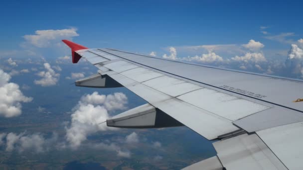 Des Images Voyageant Avion Vue Aérienne Travers Une Fenêtre Avion — Video