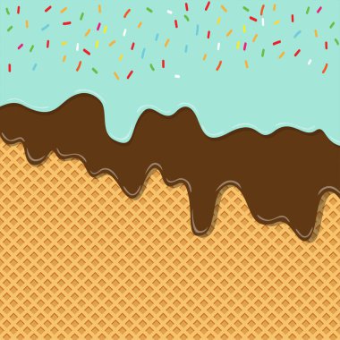 tatlı lezzet dondurma doku tabakası gofret arka plan desen duvar kağıdı eritilmiş. vektör illüstrasyon. punchy yaratıcı pastel ve kopya alanı ile pastel minimalizm arka plan.