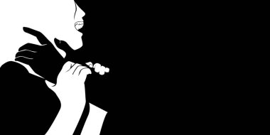 Gölge hareketinden kadın boynunu fotokopi aletiyle boğmaya kadar uzanan siyah elin vektörü. Adam kadına saldırmak için güç kullanıyor. Kadın kampanyasına yönelik aile içi şiddeti durdurun.