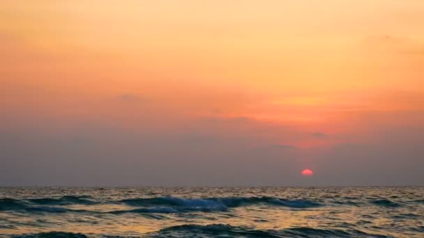 Magnifique Coucher Soleil Dessus Mer Plage Tropicale — Video