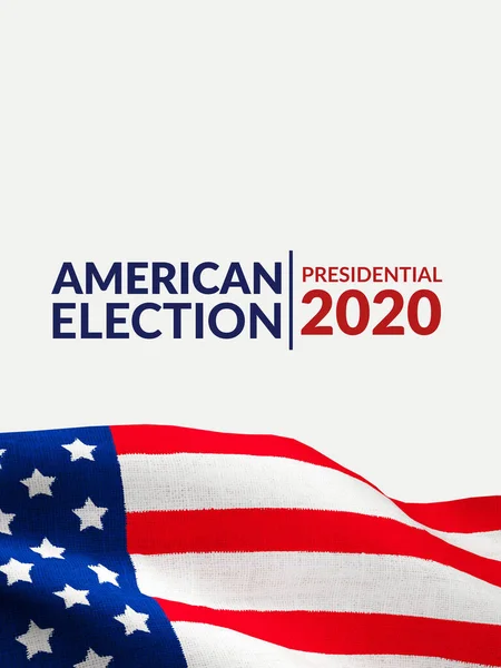 アメリカ合衆国大統領選挙バナーポスターキャンペーンのコンセプト コピースペースとテキストとキャンバステクスチャ上のアメリカの旗のパターンアメリカの選挙2020年大統領 — ストック写真
