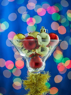 yeni yıl, noel dekorasyon, renkli bokeh ile kartpostal