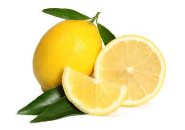 Limon meyve üzerine beyaz izole