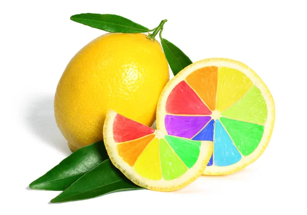 Colorful rainbow lemons fruit — Stock Photo, Image