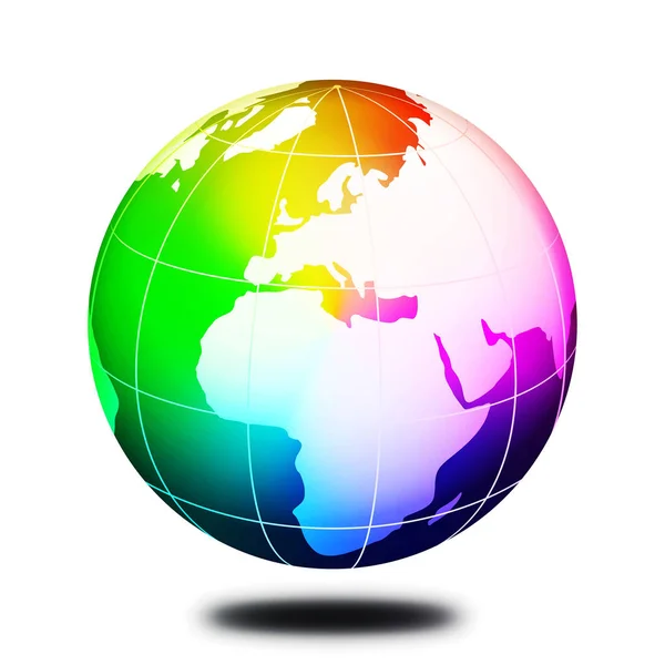 Rainbow colorful earth — Stock Photo, Image