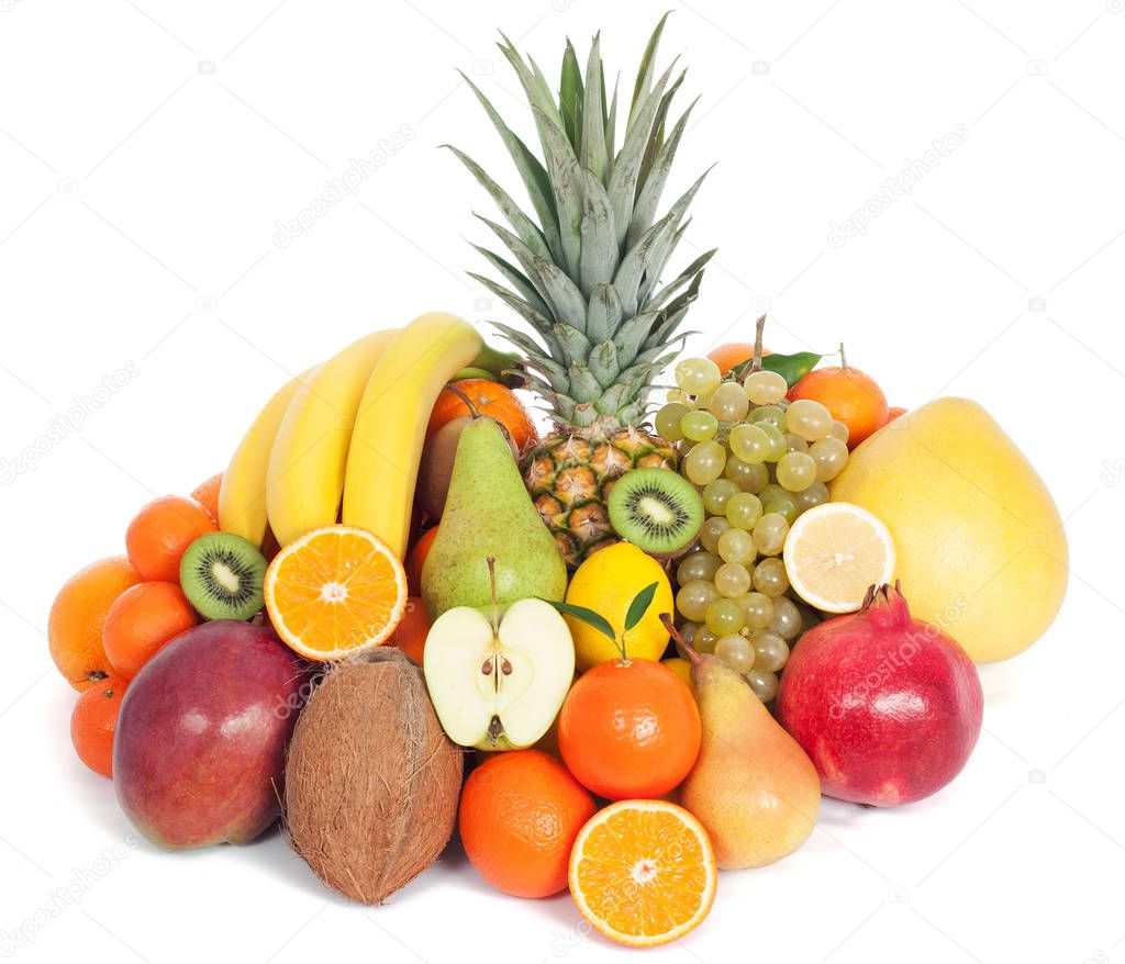 Group of healthy fruits isolated