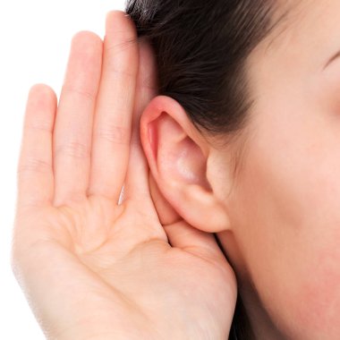 Deaf woman ear clipart