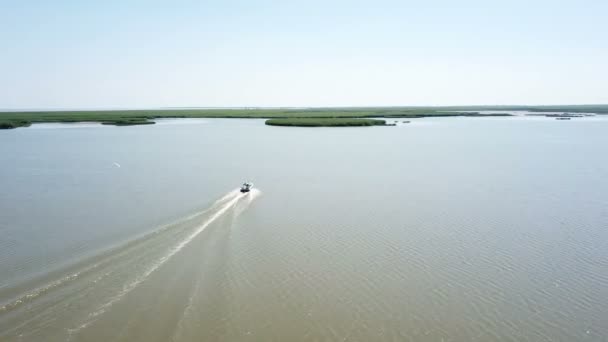 Gita Barca Sul Fiume Viaggio Barca Pesca — Video Stock